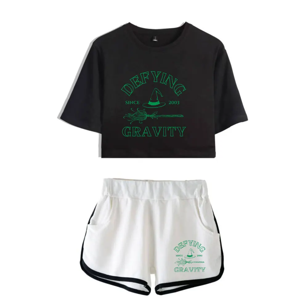 Wicked Defying Gravity Vintage 90s Merch Tops Two Piece Set Streetwear Shorts+Lovely TShirt Harajuku Women Basic Blusa Y2k Top