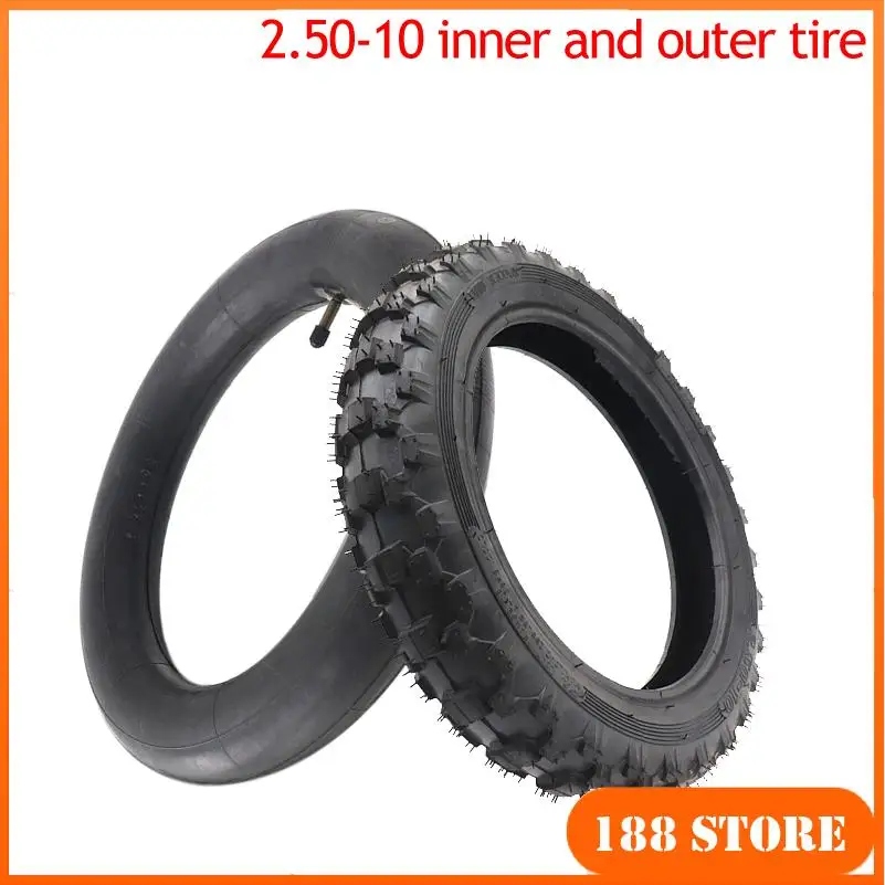 

2.50-10 Front Or Rear Wheel Tire Out Tyre with Inner Tube 10inch tires 10" For Motorcycle Motocross Dirt Pit Bike