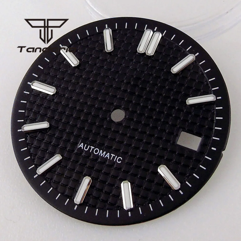 31mm Multicolor Sterile Watch Grid Dial Face Baton Marks Date Display Window Silver Hands Set Fit NH35 NH36 Automatic Movement