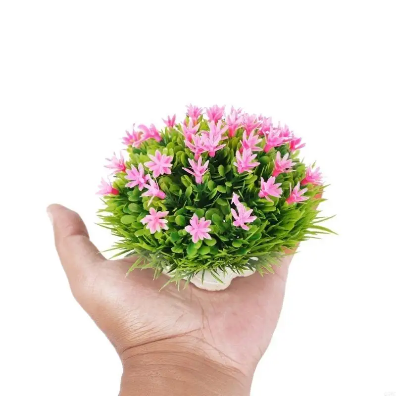 Aquariums Decoration Realistic Flower Grass Plant Eye Catching Simulation Seaweed for Various Size Fishtanks Landscape Q5WC