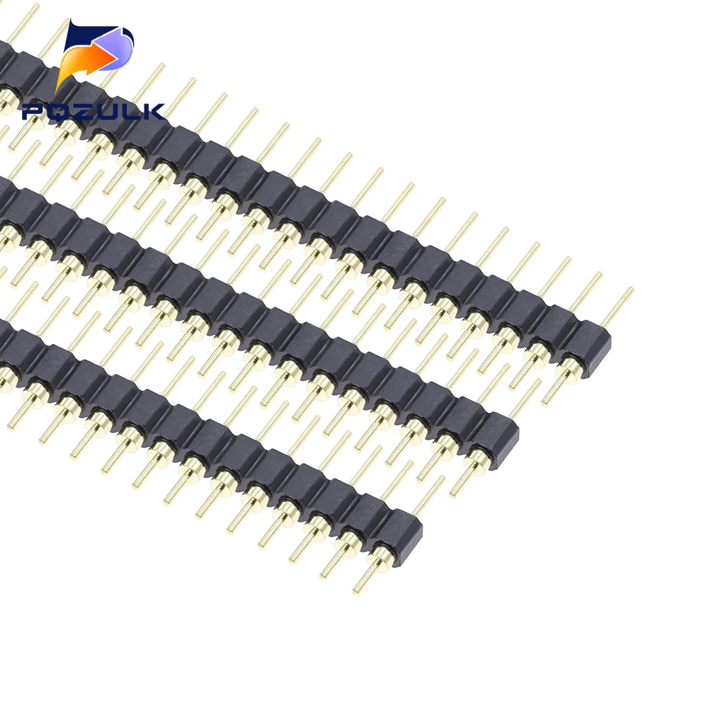 10PCS 2.54mm Pin Header Male Single Row 40 Pin 2.54mm Round Pin Connector 1x2p 3p 4p 5p 6p 7p 8p 9p 10p 12p 20p 40P