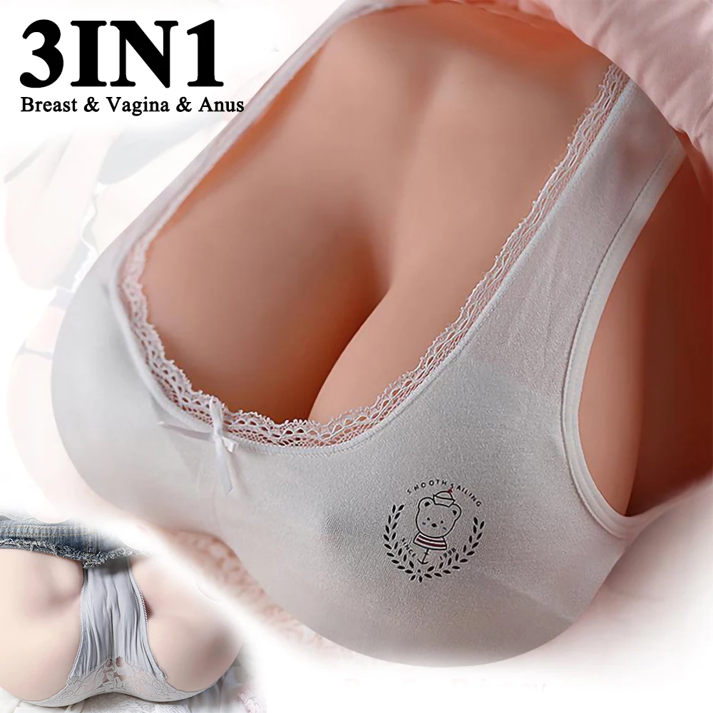 Masturbator 3 in 1 for Men Adult Supplies Erotic Sex Shop Realistic Vagina Anal Pussy 18 Sexy Large Breast Toys Dolls Silicone