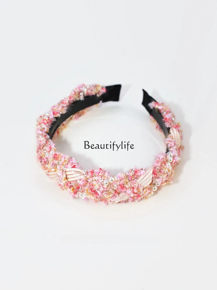 Cute Rose Pink Headband with Teeth, Retro Sweet Hair Accessories