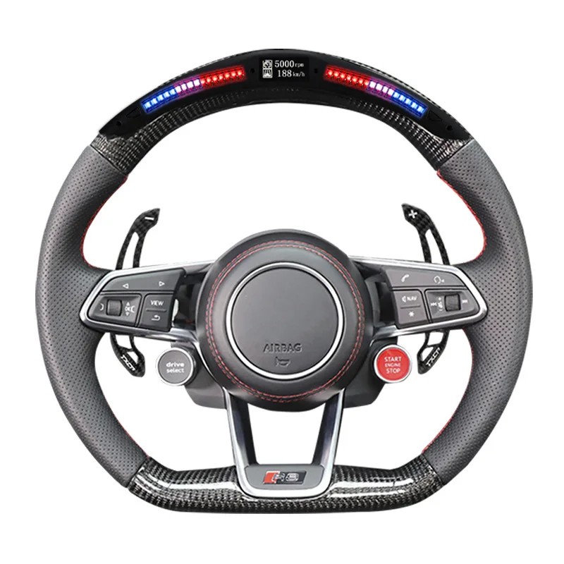 

Best customized steering wheel for audis A1 A2 A3 A4L A5 B8 B8.5 B9 modified R8/TT RS carbon Fiber led racing steering wheel