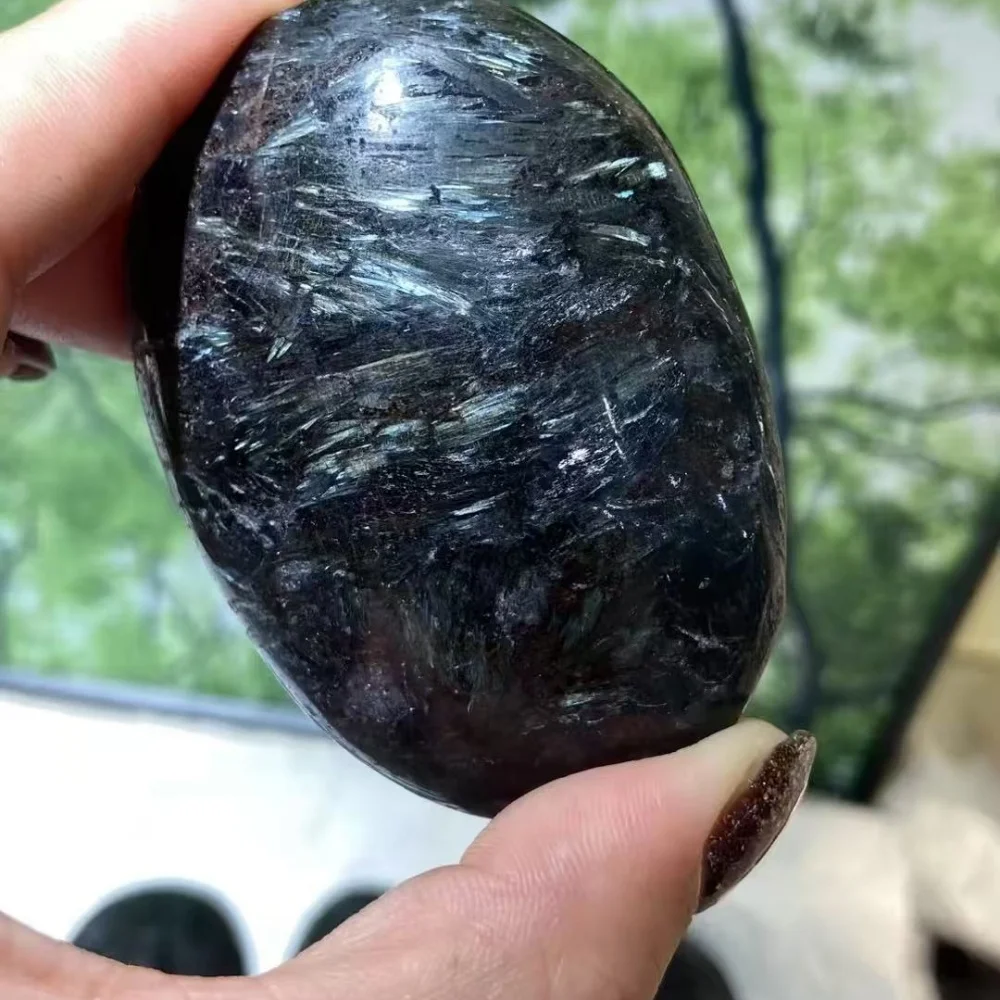 أستروفيليت طبيعي حجر النخيل جيب الطاقة كريستال أحجار الشفاء الإبهام لعبة الضغط الساخن الحرف للزينة والهدايا #4