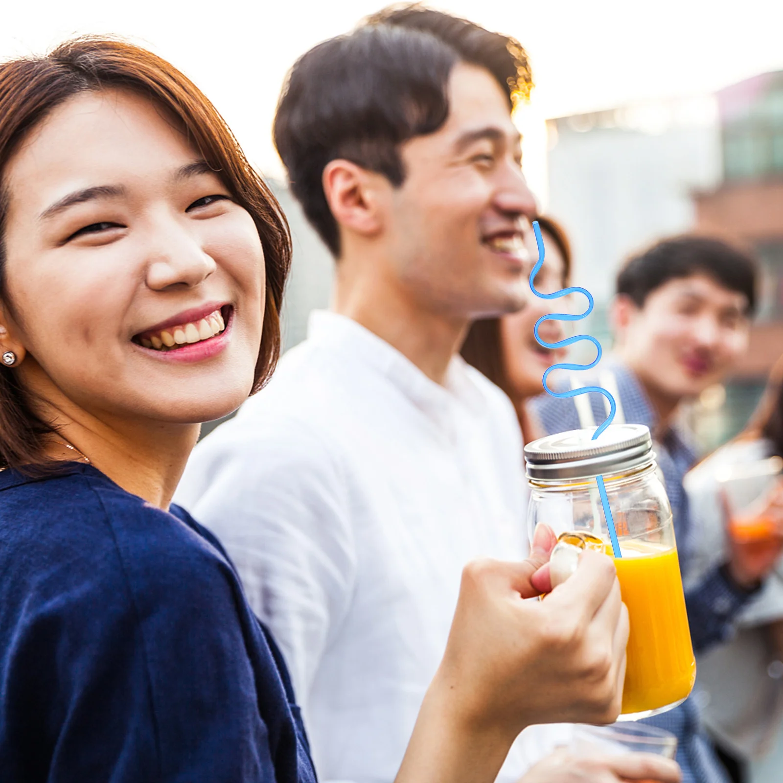 

20Pcs Creative Curved Straws Plastic Bending Drinking Tools for Party Cocktail Juice Reusable Wavy Fun Decorative Smoothie Straw