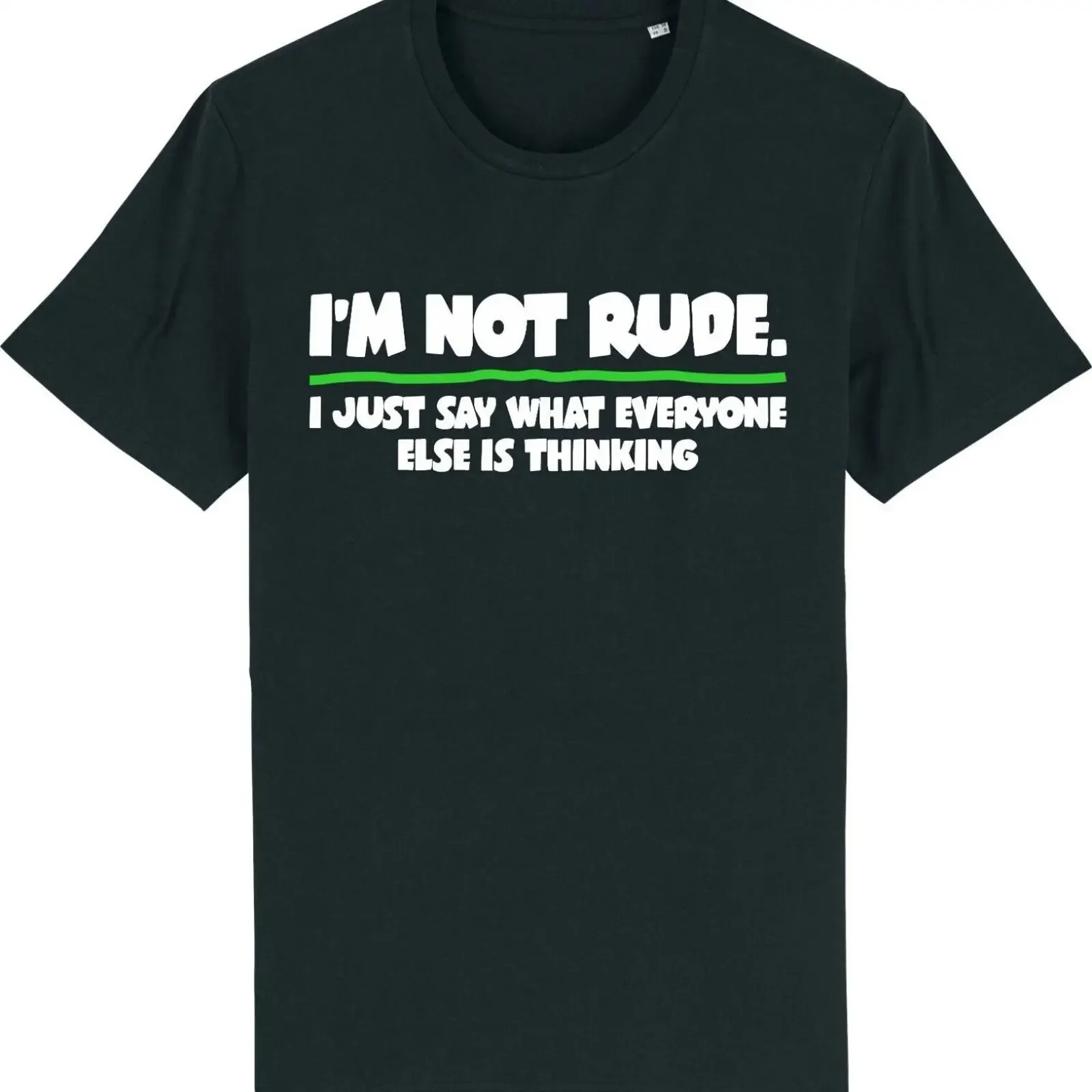 Men's i'm not rude T Shirt top funny sarcastic joke novelty vintage Washed Unisex Stylish designer clothes Soft Stretched