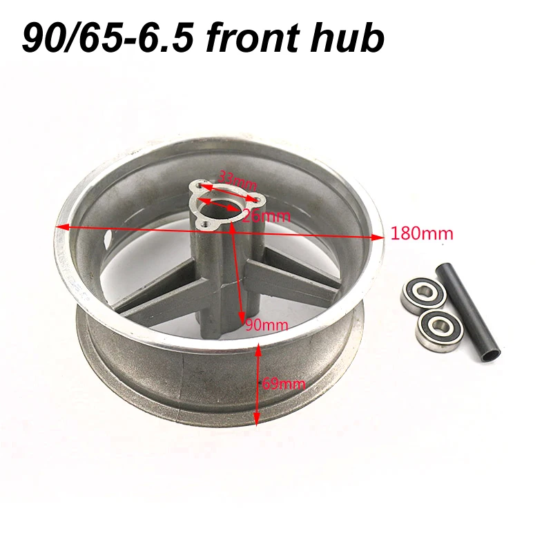 110/50-6.5 rear hub 90/65-6.5 Front Hub Pocket Bike Aluminum Wheel for Pocket Bike 47cc 49cc Motorcycle Part Rim