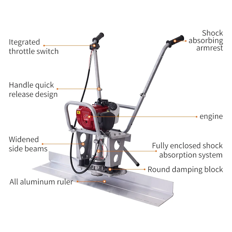 

All Aluminum Body Concrete Vibration Ruler Concrete Vibrating Screed Power Wall Screed