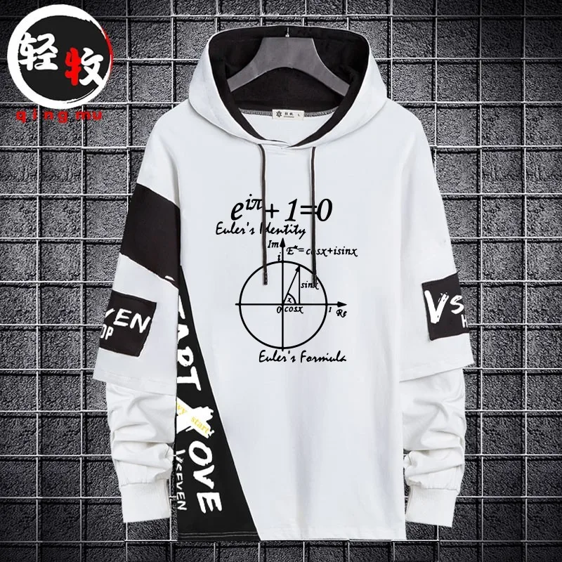 

Повседневная толстовка с длинными рукавами и принтом Euler Formula Theorem, удобная толстовка с математическим принтом для молодежи и студентов