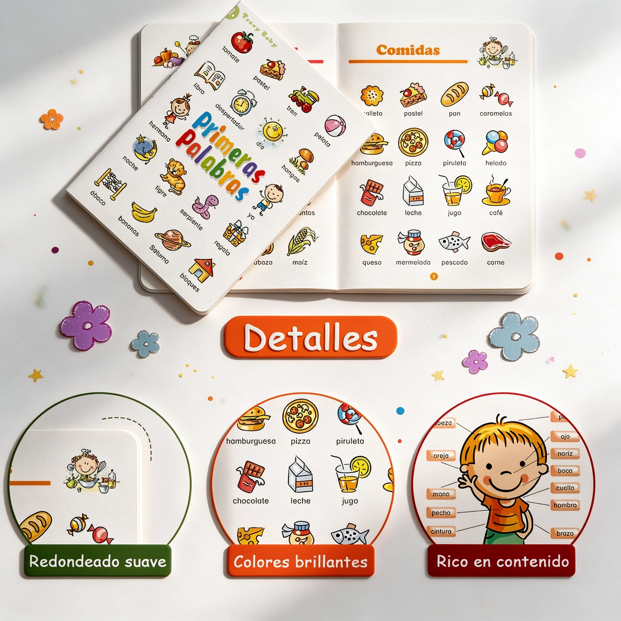 32-Page Spanish Cognitive Learning Book—Rich Illustrations to Boost Memory and Promote Brain Development. A Great Gift.