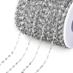2 meters/pacco 7 tipi di catene per cavi in ottone placcato oro 14K in acciaio inossidabile per catene di collane fai da te forniture per risultati di creazione di gioielli
