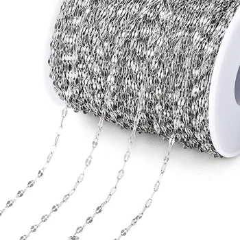 2 メートル/パック 7 種類のステンレス鋼 14 K ゴールドメッキ真鍮ケーブルチェーン DIY ネックレスチェーンジュエリー作成所見用品