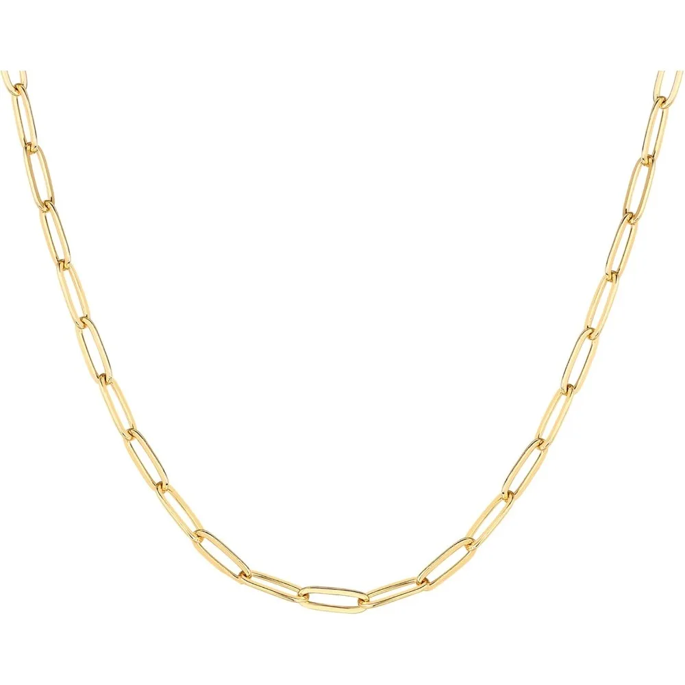 

14K Gold Plated Multi-Style Chain Necklace – 7 Adjustable Link Types: Curb, Figaro, Snake & More