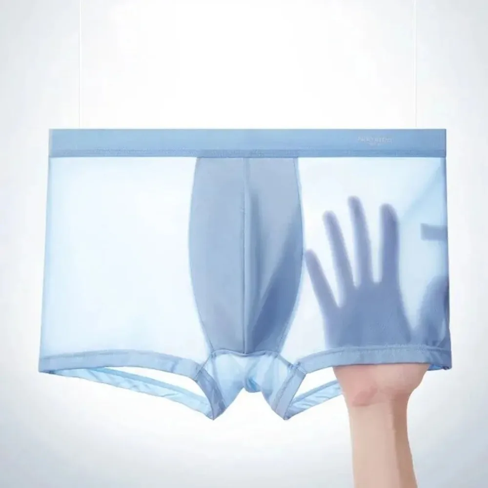 

2 shorts men's ice silk underwear cool underwear breathable sexy thin underwear U-shaped underwear L-6XL