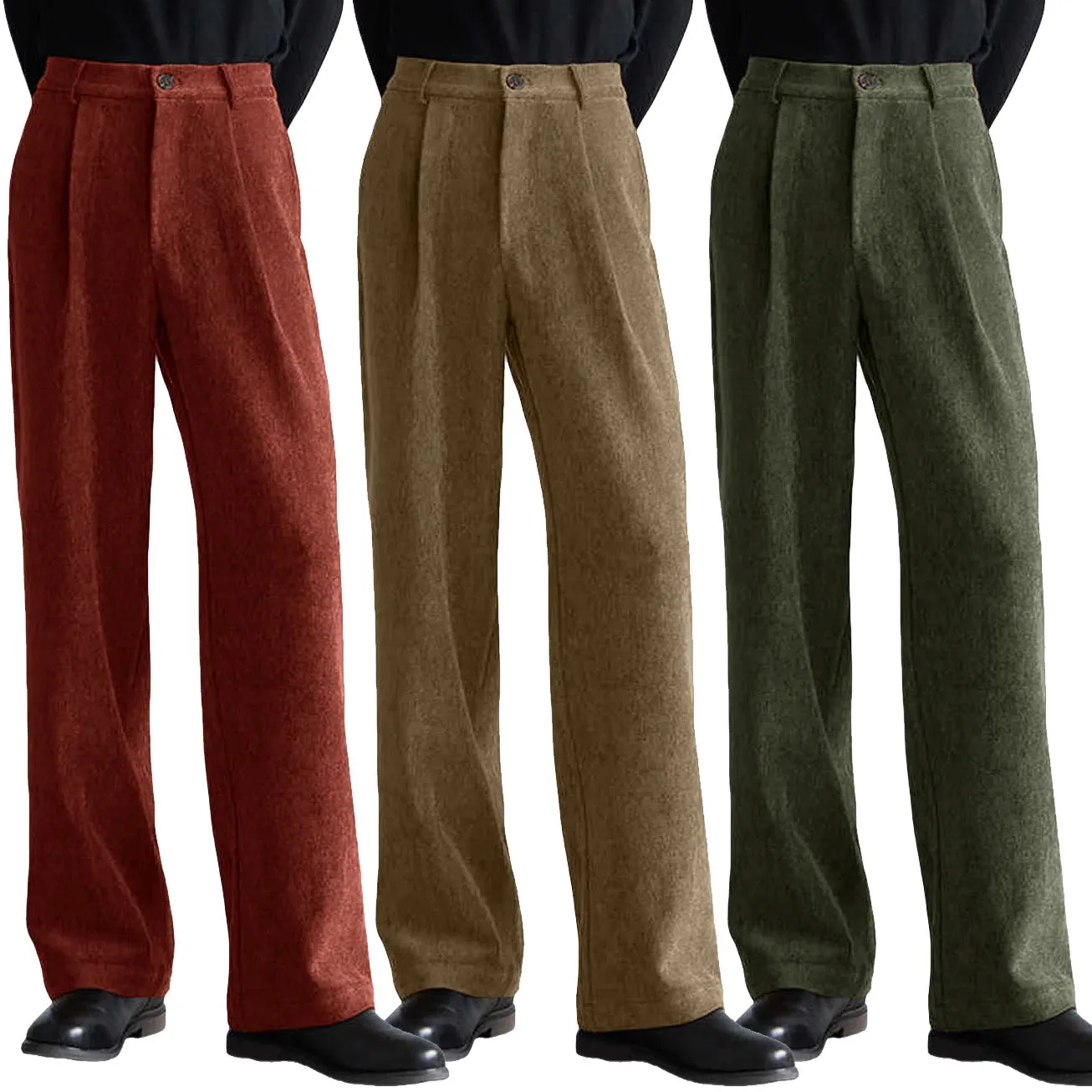 

Мужские вельветовые брюки в британском стиле, модные винтажные деловые костюмы, брюки, осень-зима, утепленные повседневные свободные брюки полной длины