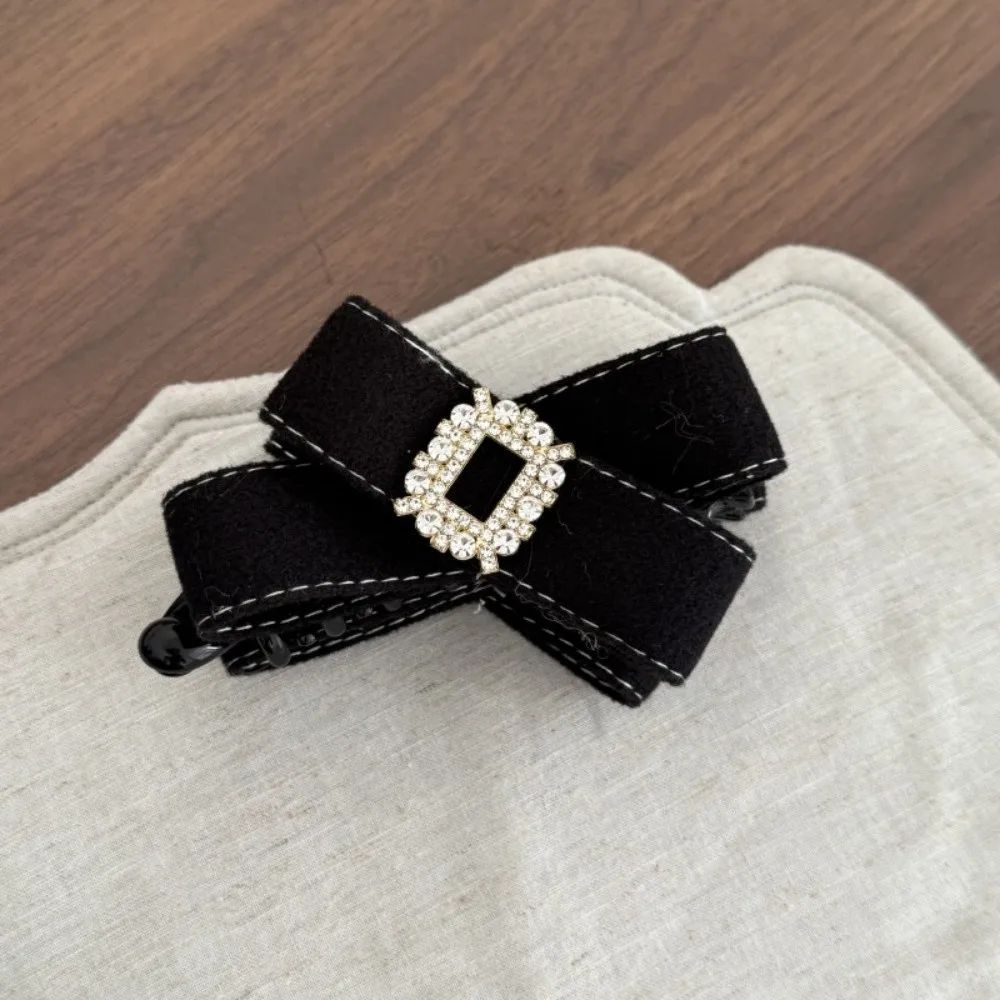 

Big Hairgrips Elegant Bow Banana Clip Korean Style Plastic Women Vertical Clip Hairpins Square Rhinestone Ponytail Holder Daily