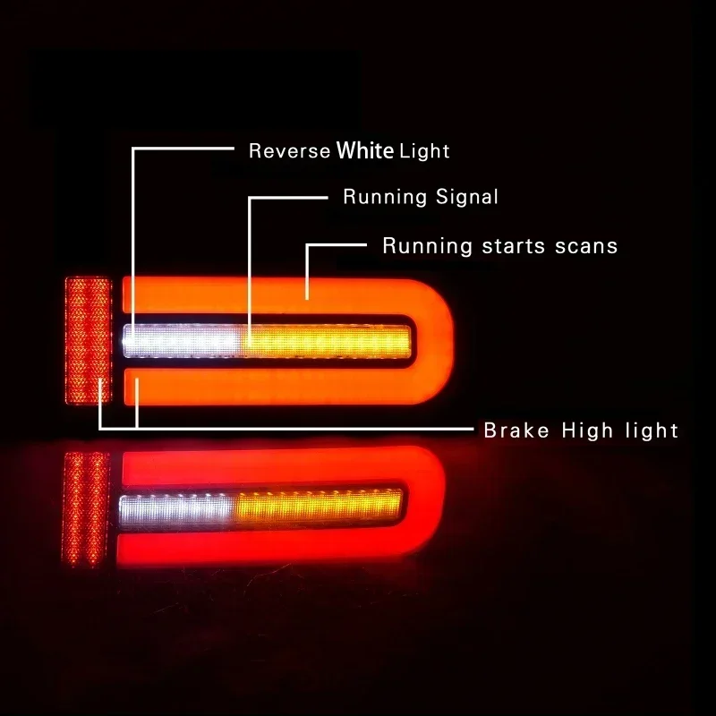 2pcs Car LED Tail Lights Rear Brake Light Turn Signal Lamp for Suzuki Jimny 2007-2017/2019-2024