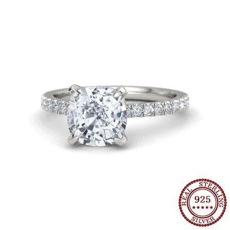 

2025 Новое модное кольцо из чистого серебра 925 пробы, классическое темпераментное атмосферное модное классическое женское кольцо с цирконом