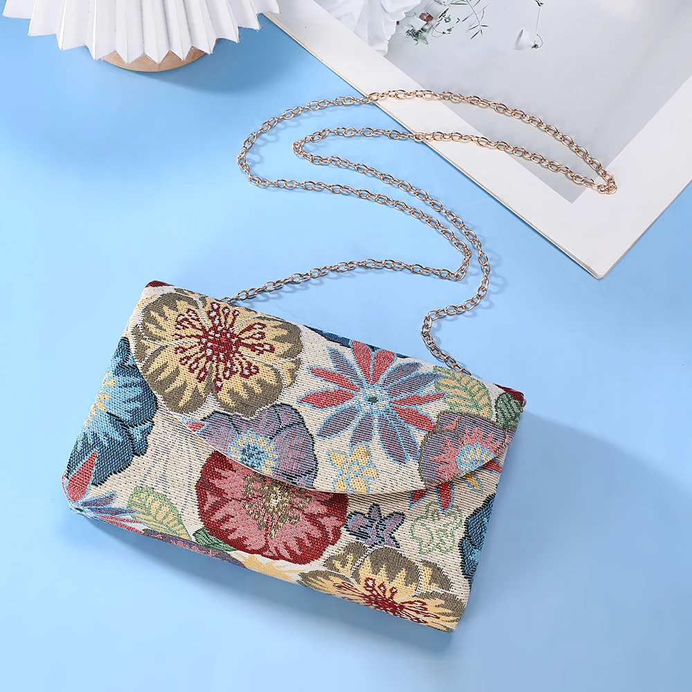 New vintage flower evening bag - unique design fashionable chain shoulder bag suitable for date wear and storage. image 3