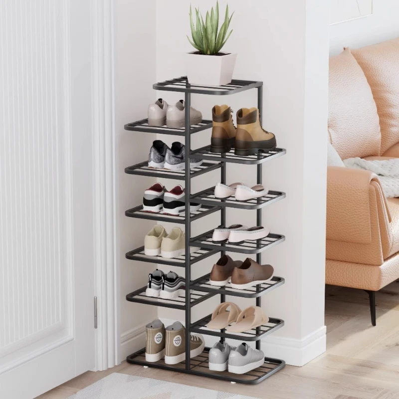 

ndoor simple shoe shelf wrought iron small apartment household shoe racks large-capacity staggered zapateros home furniture