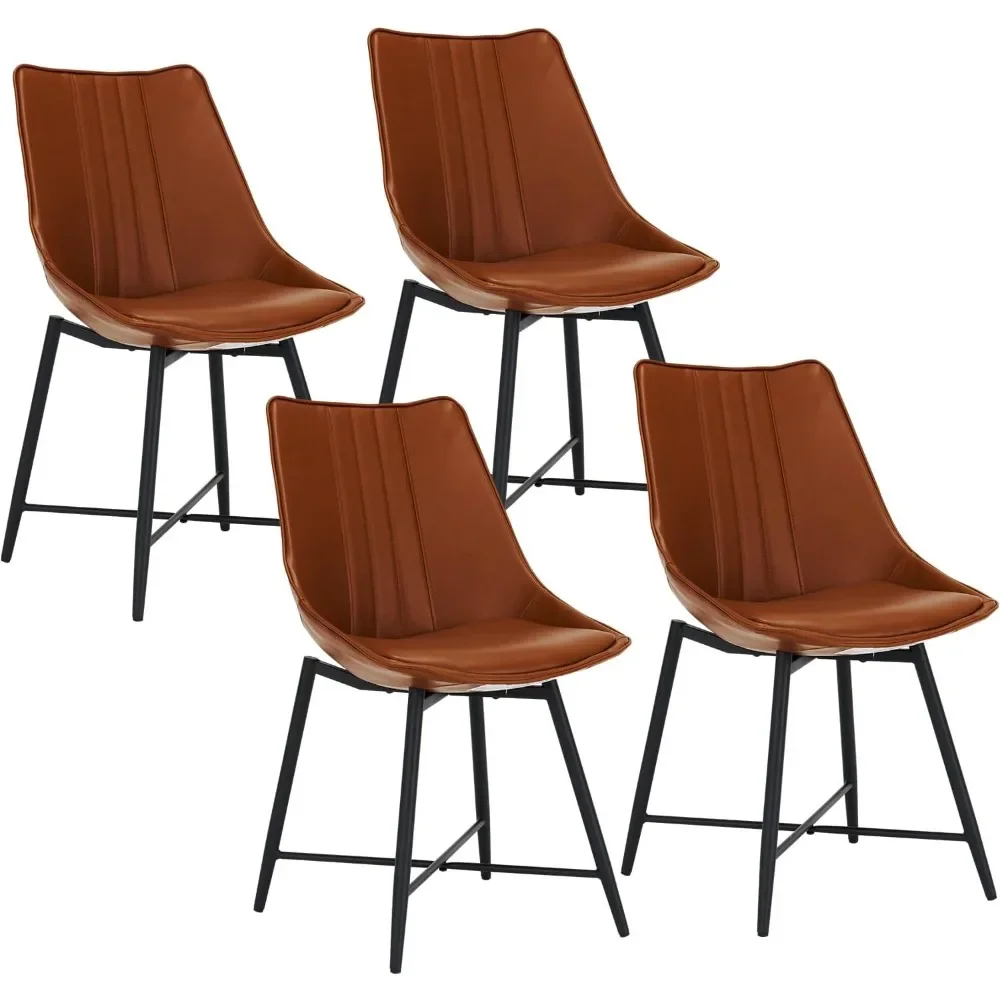 

PU Leather Dining Chairs, with Metal Legs, Upholstered Armless,Comfortable Dining Room Chairs,for Kitchen, Living Room