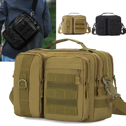 Bolsos tácticos de senderismo, bolso de hombro para acampar para hombres, senderismo, viajes, escalada, pesca, bandolera, bandolera Molle para exteriores