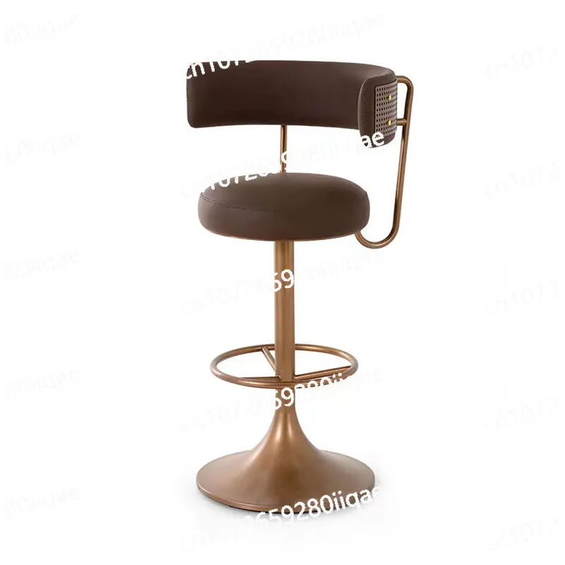 Chaise de Bar rotative Premium, chaise à dossier pour la maison, chaise de Bar d'île, tabouret haut minimaliste en acier inoxydable