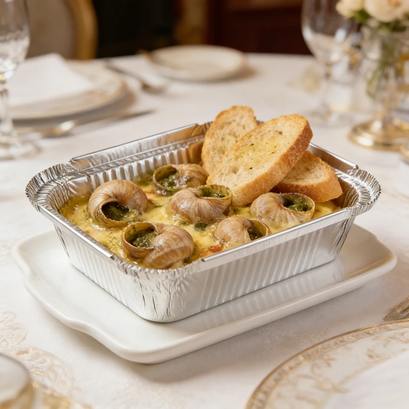 

660ml Rectangular Aluminum Foil Containers Disposable Silver BBQ Baking Tray Tin Foil Bowl for Grilling Roasting Food Packaging