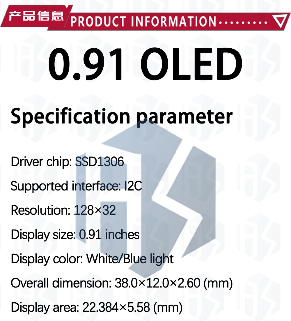 1~10PCS 0,91 Zoll OLED-Modul 0,91' Weiß Blau Gelb OLED 128X32 OLED LCD LED-Anzeigemodul 0,91' IIC-Kommunikation EGBO – Detail 2