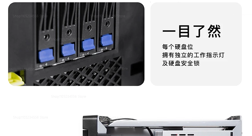 MS04 NAS Server Case Supports Mini ITX Motherboard 4 Bay Expandable To 6 Hot Swap