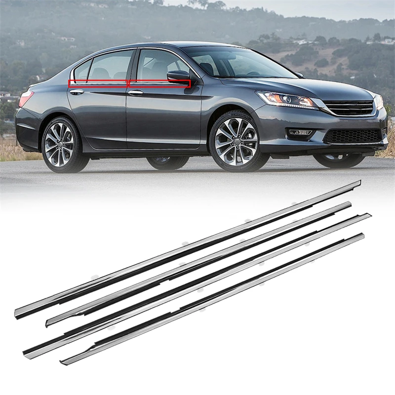 

Car Window Door Belt Weatherstrip Seal Trims Chrome Outside Deflector Rain Deflector For Honda Accord 2008-2012 Sealing Strip