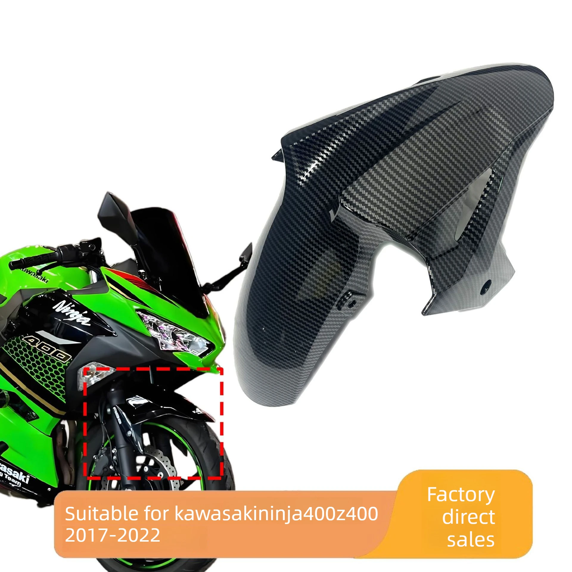 Applicable To Kawasaki Kawasaki Ninja 400 Z400 Fender, Front Sand Board Before 2018-2022 Be Customized Consult Customer Service