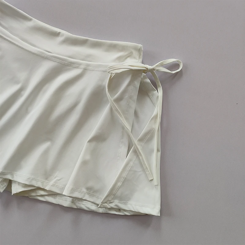 Sport-Yoga-Rock, Badminton-Tennis-Rockhose, halblanger, schnelltrocknender Rock mit Taschen, Rockhose mit seitlichem Schlitz und Trägern für Outdoor-Aktivitäten – Detail 10