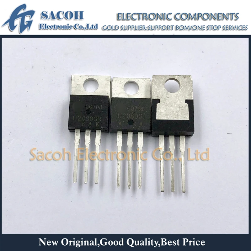 10PCS/lot MUR2080CTG MUR2080CT U2080G MUR2080CTRG MUR2080CTR U2080GR TO-220 20A 800V Fast recovery diode