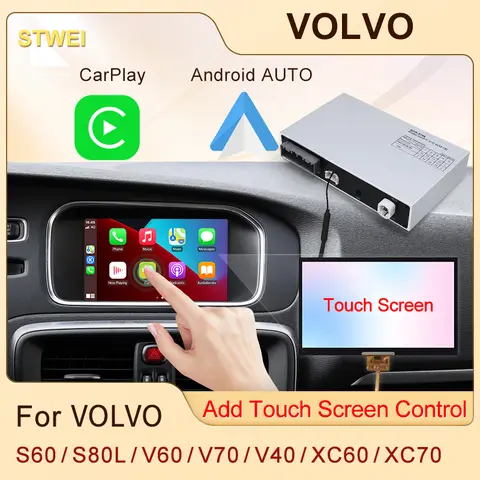 STWEI Wireless Carplay Android Auto Module For Volvo XC60 XC70 S60 S80 V60 V70 V40 2011-2019 Screen Touch Bluetooth Music