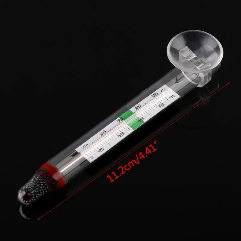 10Pcs Aquarium Thermometer Floating Fish for Tank Thermometers with Suction Cup Easy to Read Two Kinds Scales No Wire