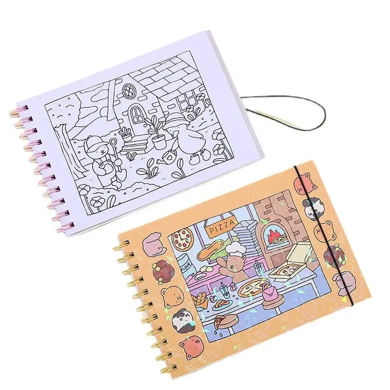 1 قطعة BOBBIE السلع الاسترخاء تلوين كتاب الميزات لطيف الفتيات الكرتون كتاب التلوين يسمح لك الاسترخاء في لحظة مريحة