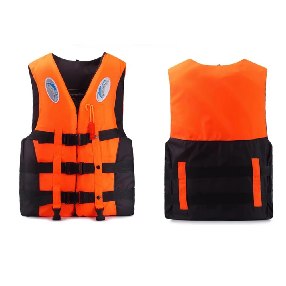 Adult Life Jacket with Whistle, Adjustable Buoyancy Survival Suit, Polyester, Children Life Vest, Water Sport, Swimming Rescue