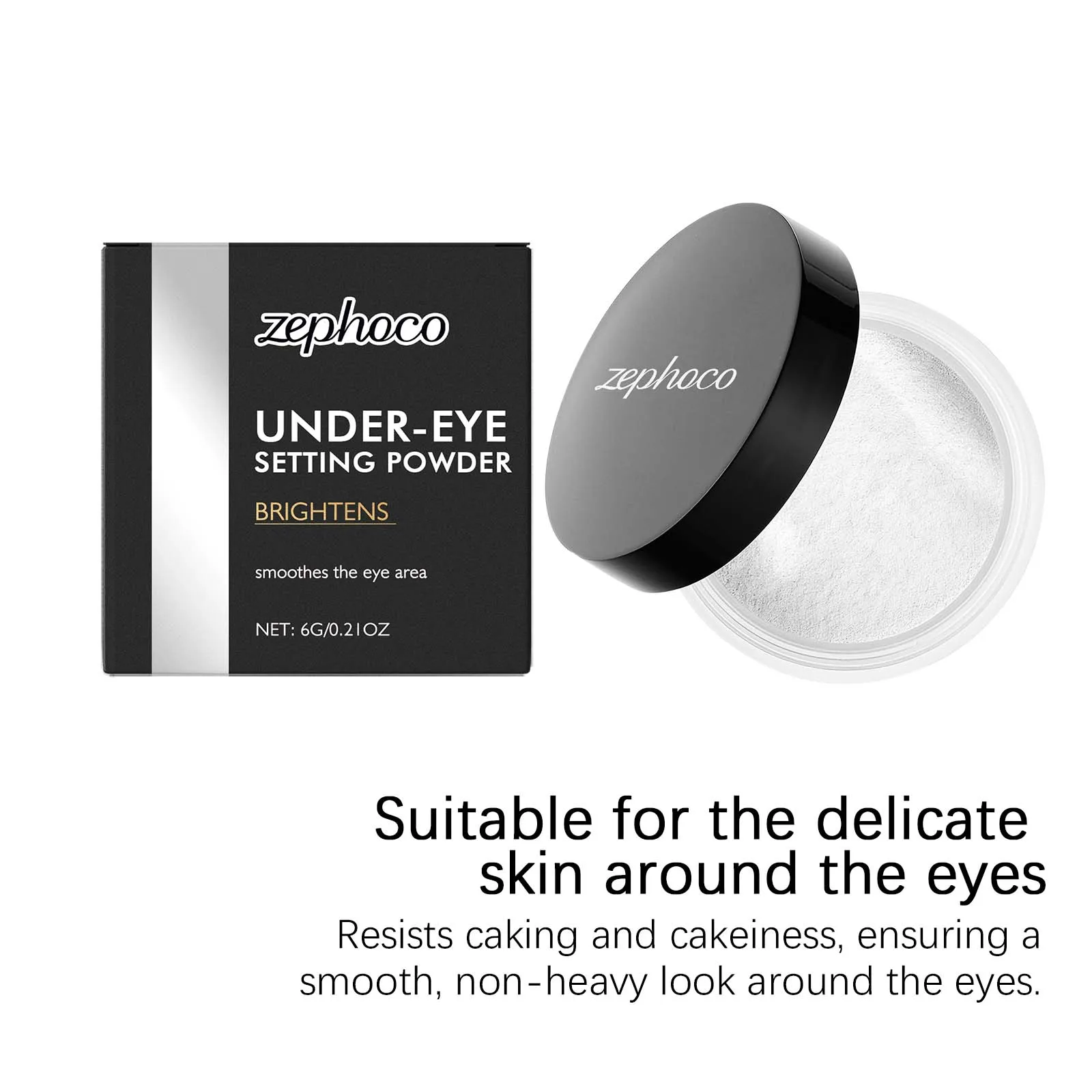 目の下のブライトニングパウダー セッティングフィニッシングパウダー 半透明ルースパウダー オイルコントロールメイクアップ 長持ち防水 6g