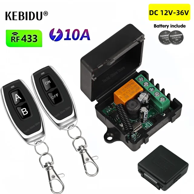 Obwód zdalnego sterowania 433Mhz Uniwersalny przełącznik bezprzewodowy DC 12V 24V 36V 1CH Odbiornik przekaźnika rf i nadajnik pilota do garażu