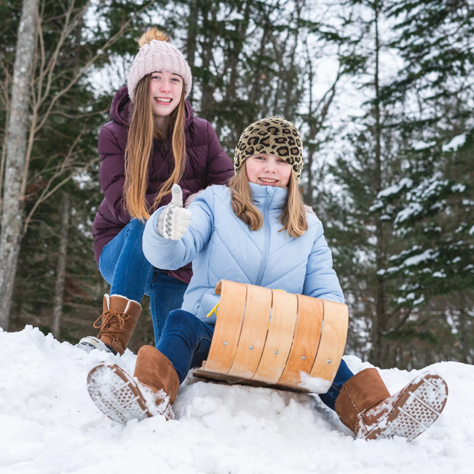 

Warm Knit Hat For Women Beanie Cap Autumn Winter Stretchy Thermal Headwear Gift Festival Birthday Camel Wool