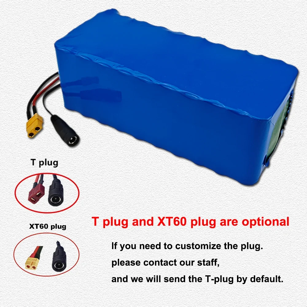 Baterias de alta potência com proteção BMS e carregador, 36V, 10400mAh, 18650, 10S4P, 500W