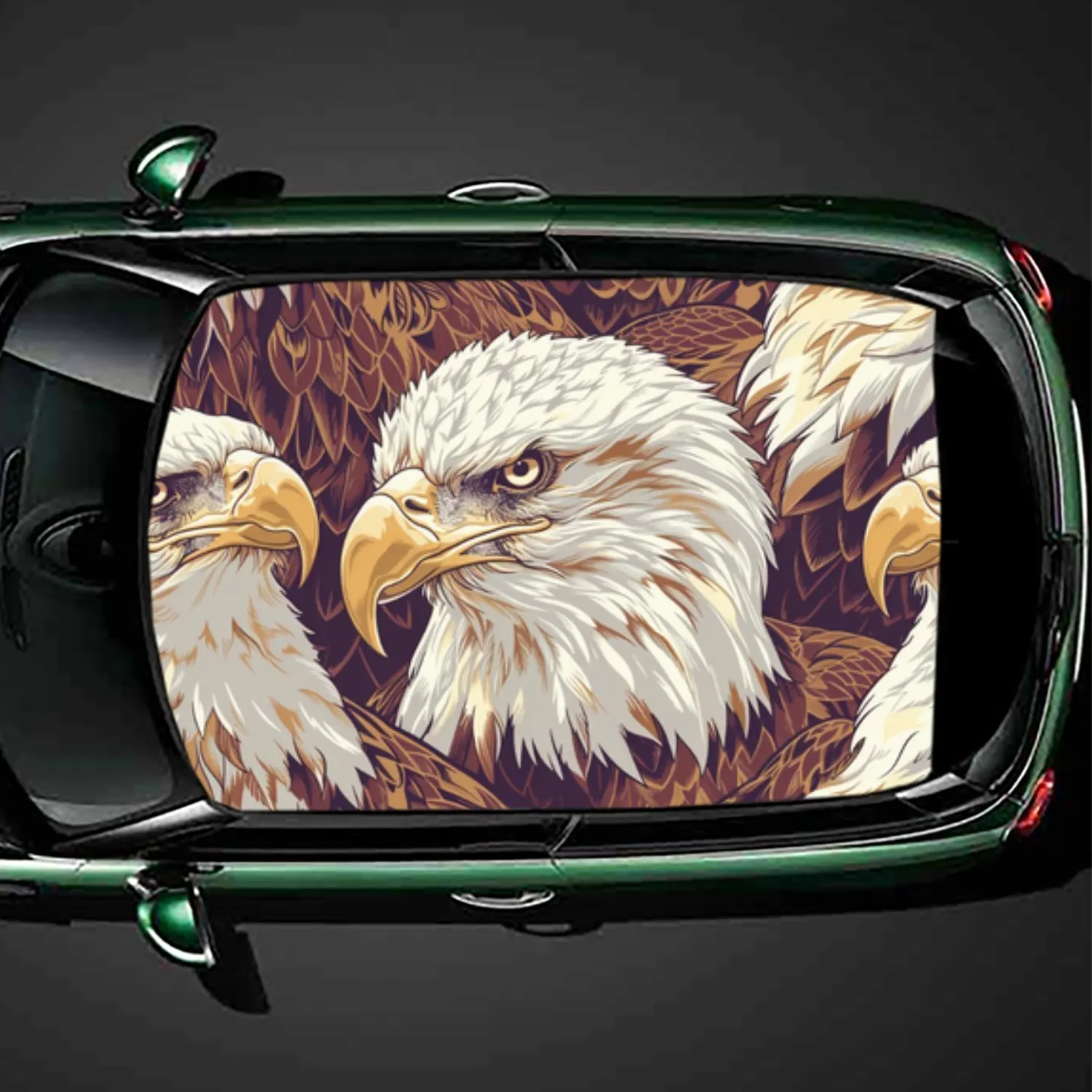 

Fierce and domineering bald eagle car roof vinyl wraps decal,self-adhesive waterproof car exterior personalized accessory,decora
