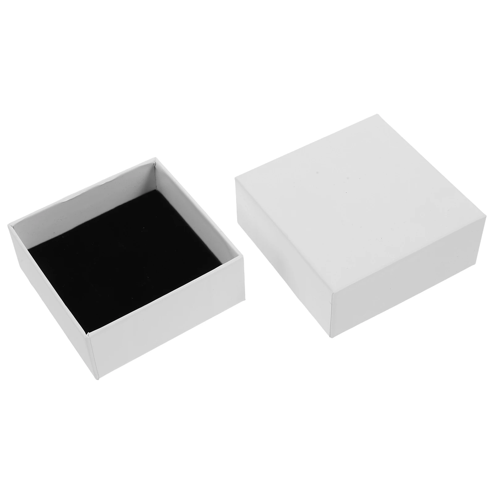 

Portable Jewelry Storage Case For Rings Necklaces Earrings Square Box Cardboard Organizer With Sponge Insert Small Lightweight
