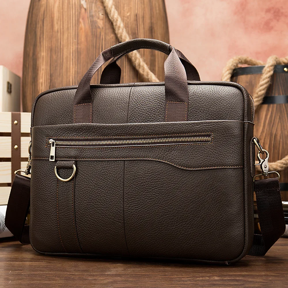 

Mature men's bag leather retro briefcase leather computer bag handbag business briefcase work bag