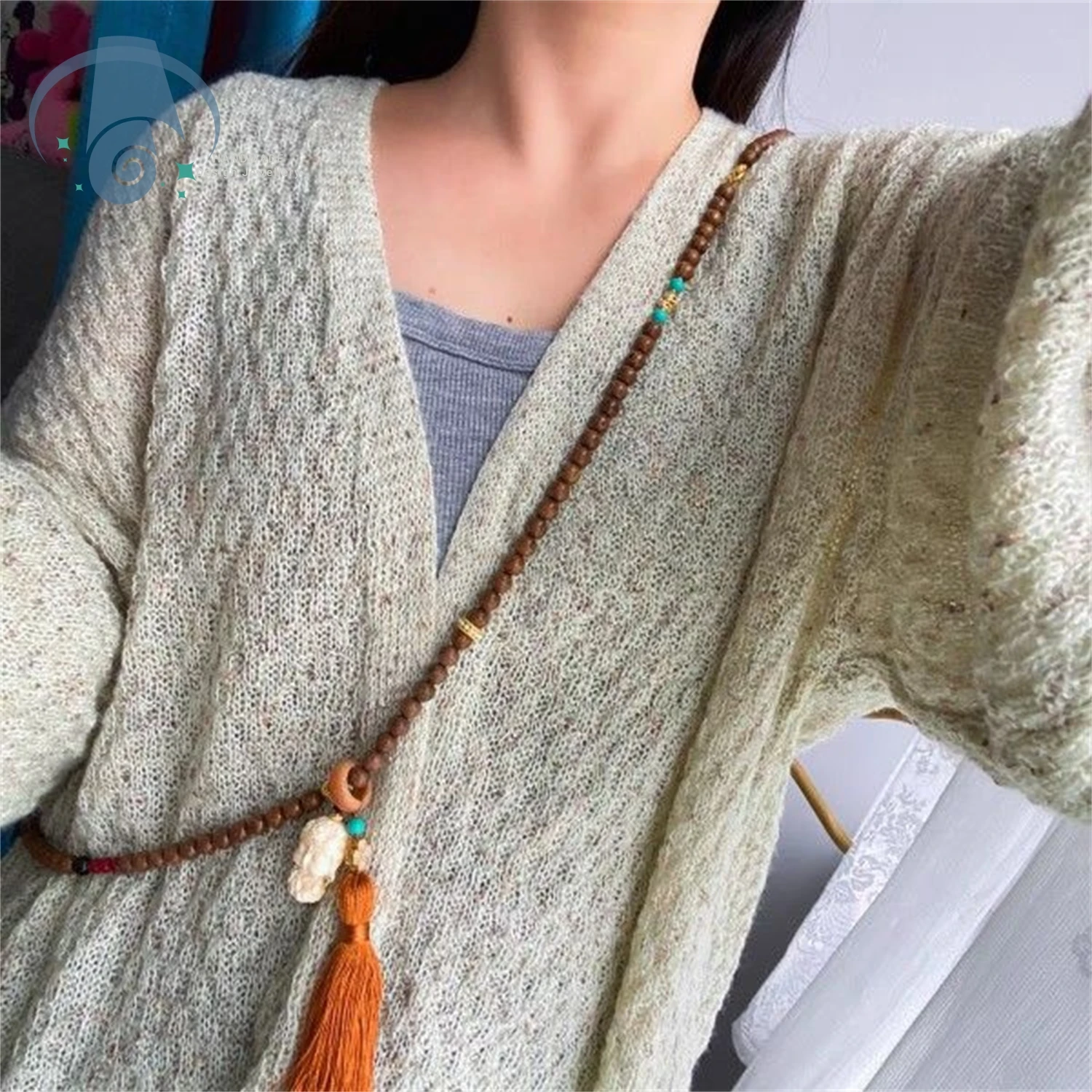 natural-sandalwood-bodhi-seed-multi-strand-long-necklace-bracelet-set-handmade-prayer-beads-tassel-pendant-jewelry-for-women