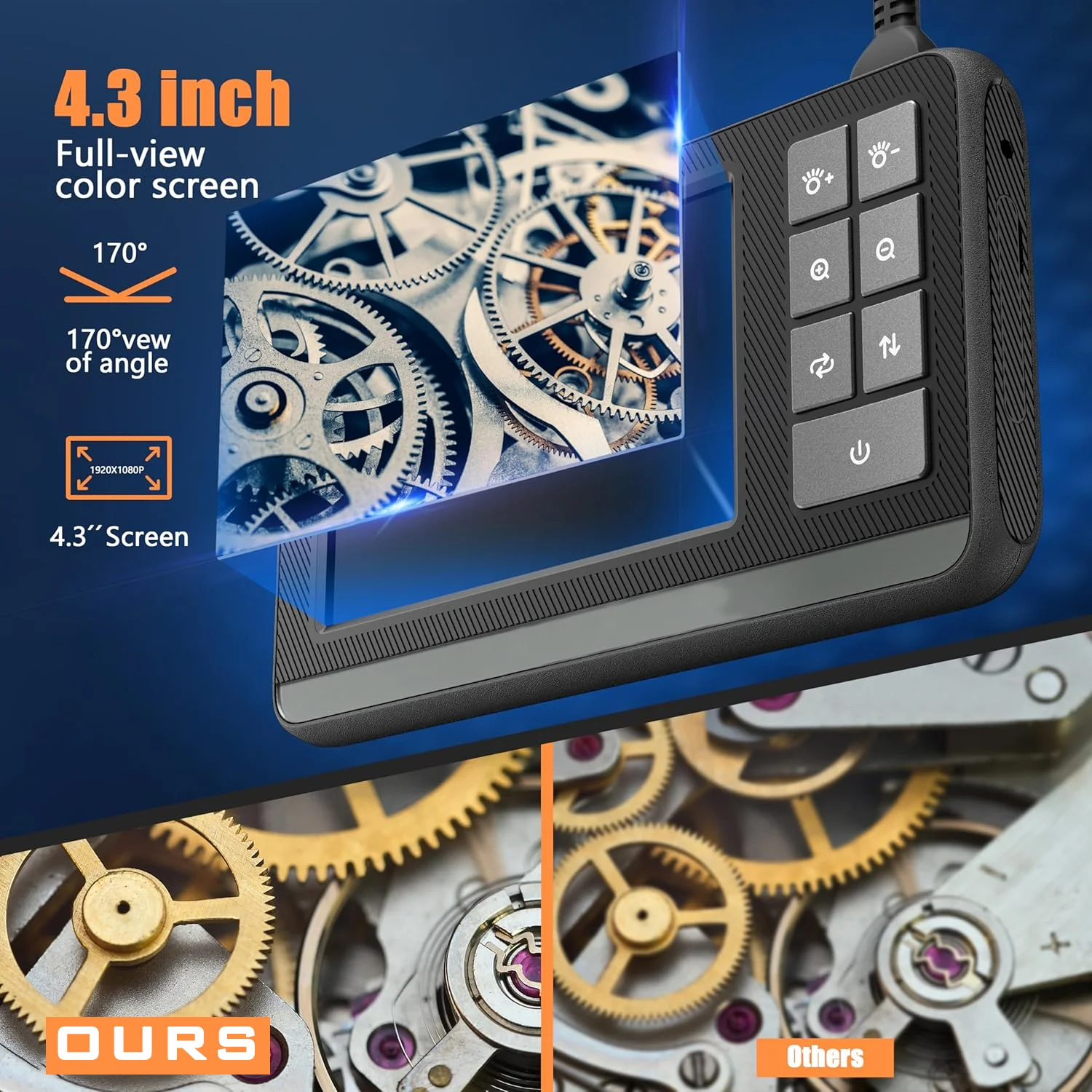 8mm 4.3in 1080P Single Dual Lens Piping Inspection Automotive Boroscope Inspection Endoscope Endoscopy Camera  Tools For Cars