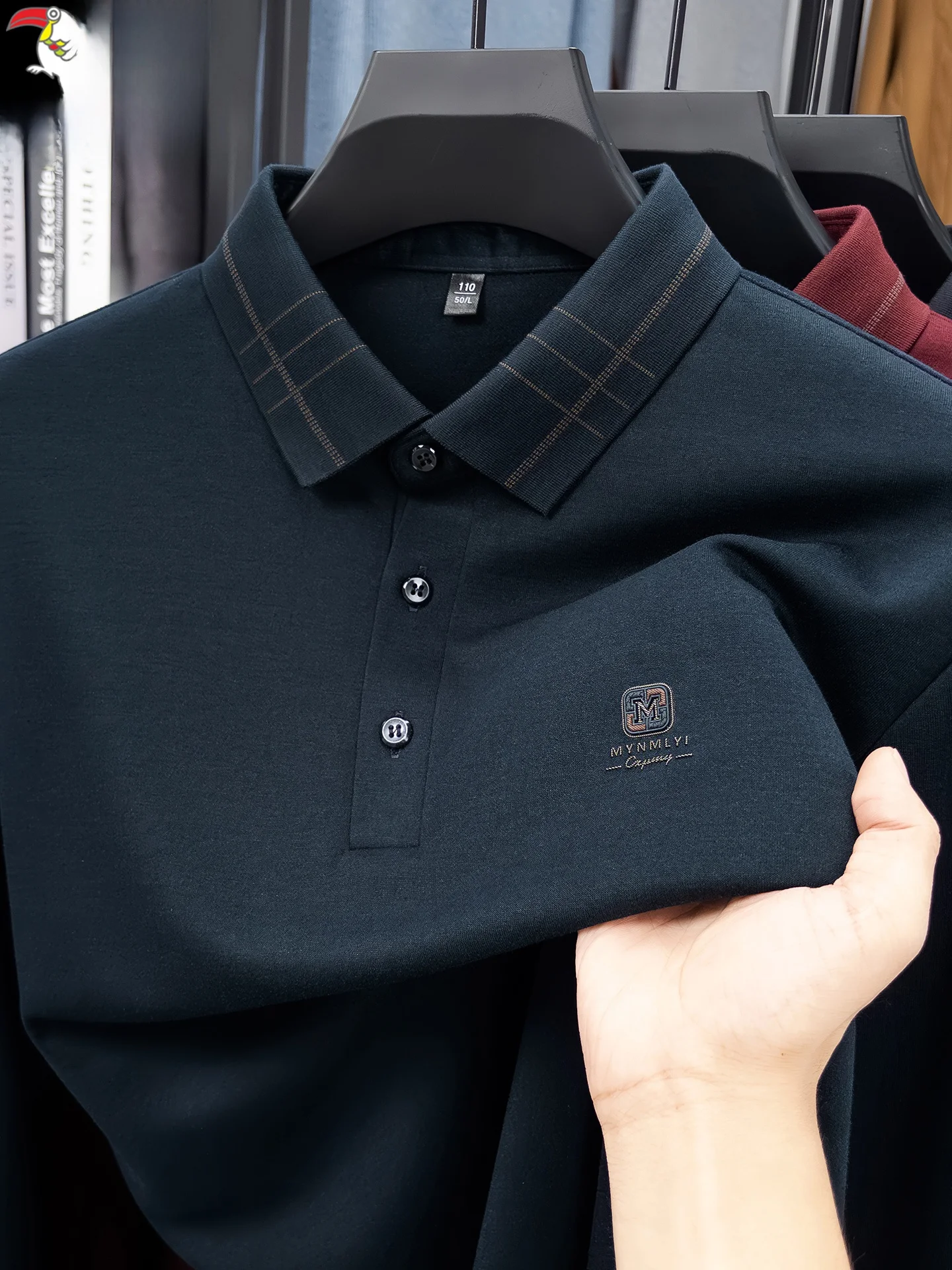 

Мужская футболка с длинным рукавом из чистого хлопка, повседневная, с отложным воротником, осенняя, модная, в городском стиле, с пуговицами, стандартный крой