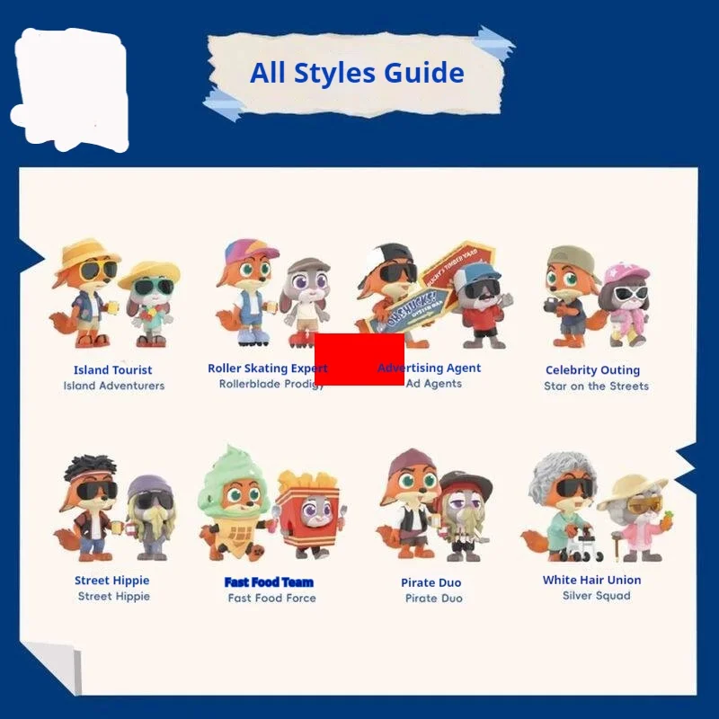 

Коллекционная фигурка Дисней Зоотопия: Ник и Джуди в костюмах, слепая коробка, милая коллекционная кукла, декор для рабочего стола, подарок для девочек